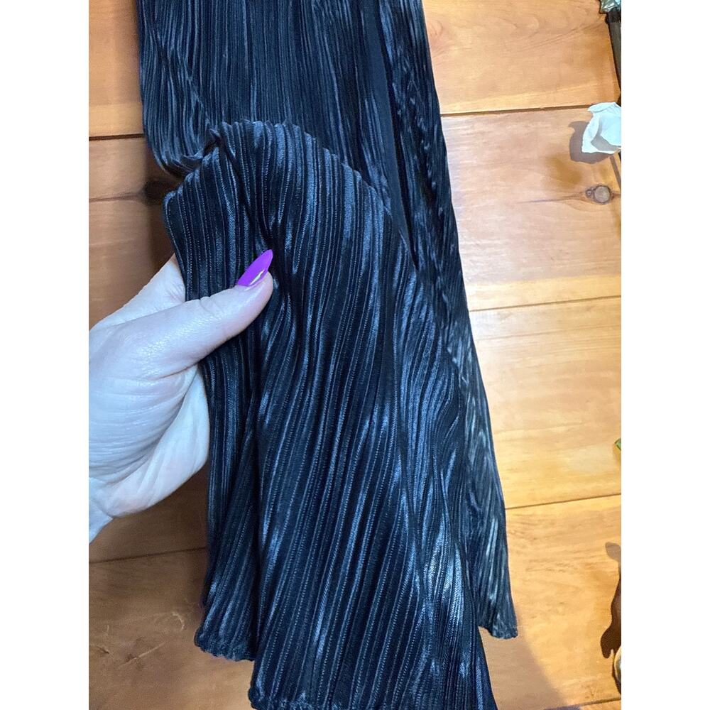 NWT Lulus Poised Performance Black Plisse One-Shoulder Maxi Dress Banquet Size S - Picture 4 of 8